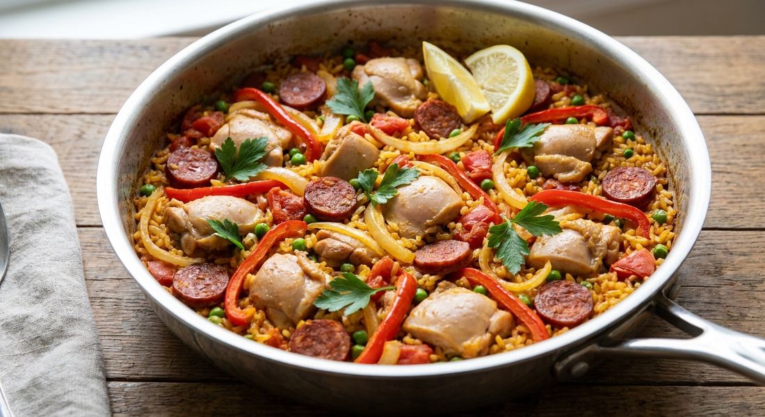 Paella with Chicken and Chorizo