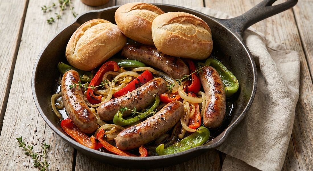 Grilled Brats with Peppers
