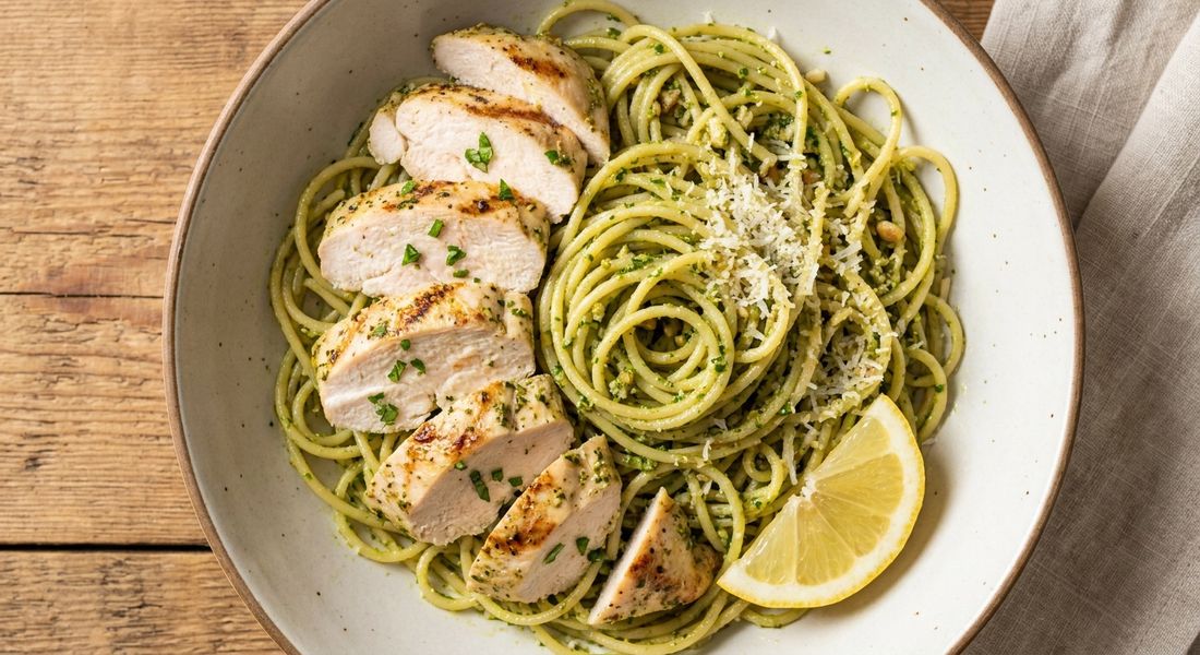 Pesto Pasta with Grilled Chicken