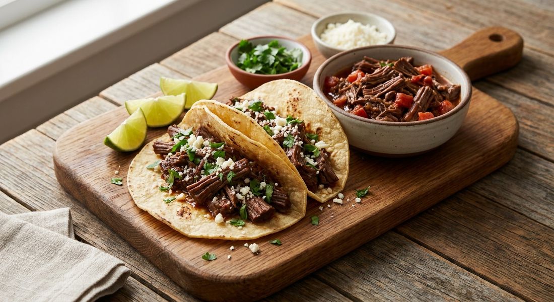 Slow Cooker Shredded Beef Tacos