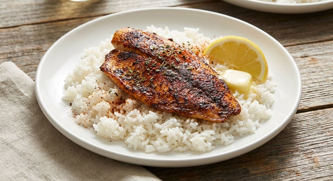 Blackened Tilapia with Rice