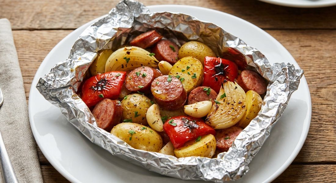 Foil-Packet Sausage and Potatoes
