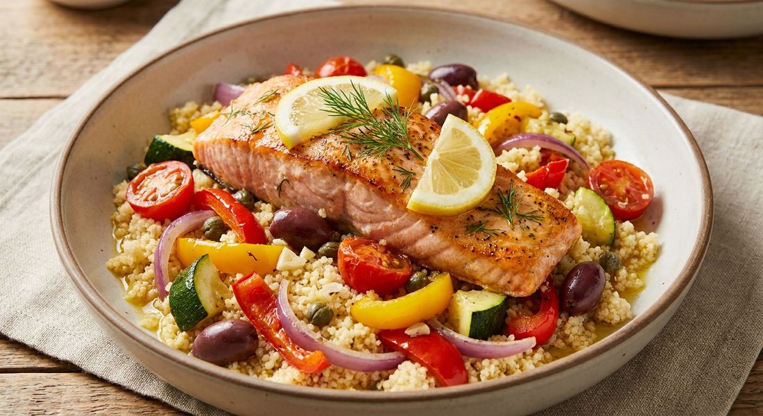 Mediterranean Salmon with Couscous