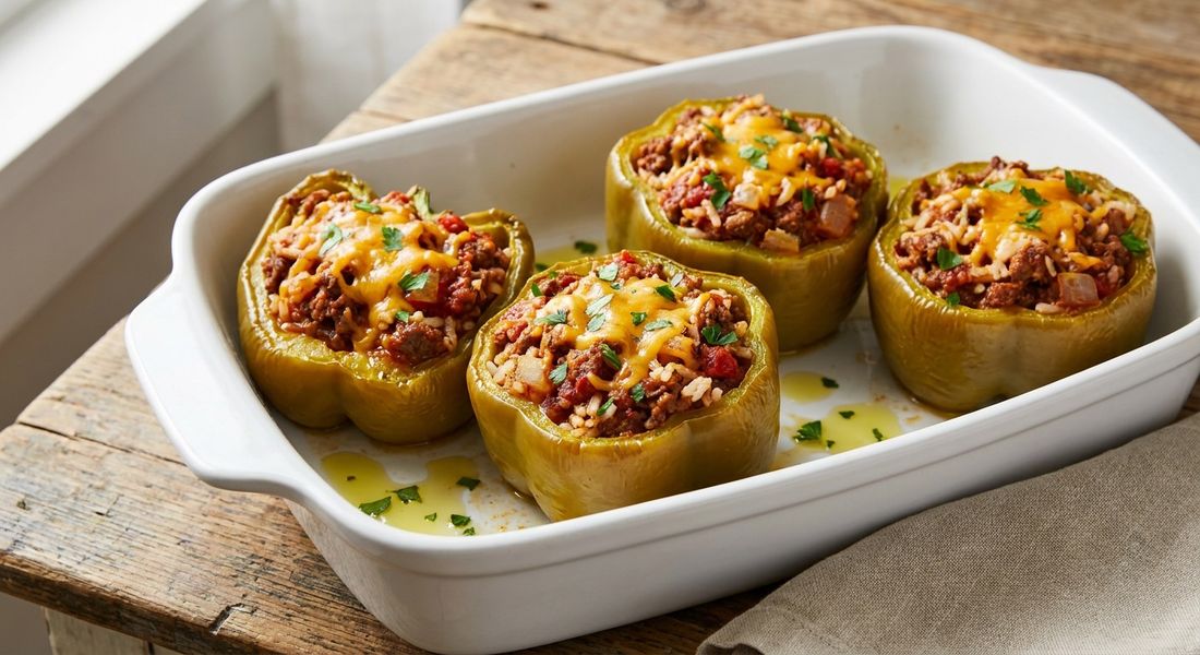Stuffed Bell Peppers with Beef and Rice
