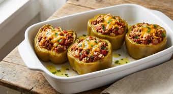 Stuffed Bell Peppers with Beef and Rice